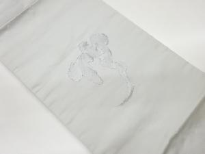 作家物 銀彩文字模様名古屋帯
